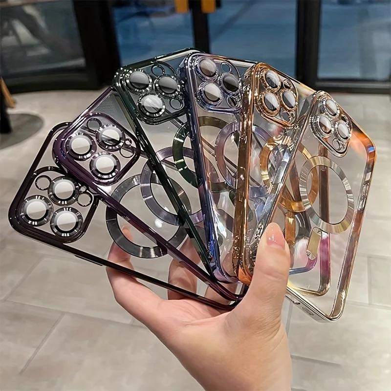 Luxury Magnetic For Magsafe Wireless Charge Plating Clear Case For iPhone 17 11 12 13 14 15 16 Pro Max Shockproof Silicone Cover - Image 6