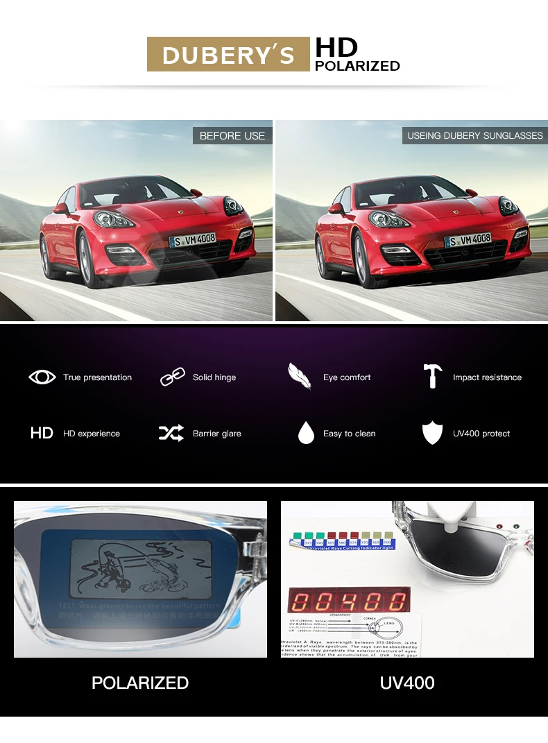 Men's Glasses Polarized Black Driver Sunglasses UV400. - Image 4