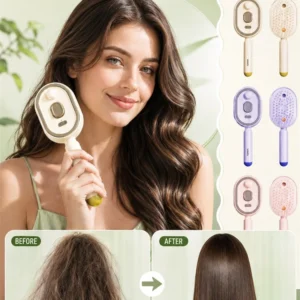 Electric Hair Brush for Detangling with Spray, Red Light Therapy & Scalp Massage– Anti-Frizz.